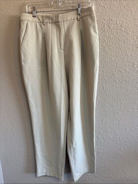 OGL Men's Classic Pleated Dress Pants in Light Beige